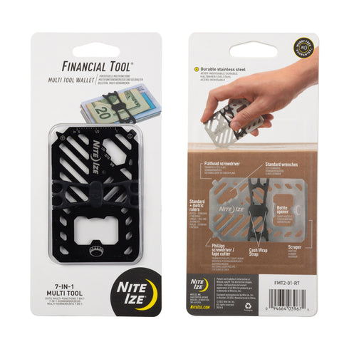 Nite Ize Financial Tool multi tool wallet, Black, in pack