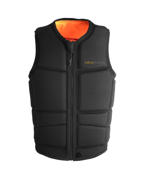 Follow Division 2 Men's Impact Vest, Relaxed Fit Wakeboard Vest with Segmented Foam Flex Panels and YKK Zipper