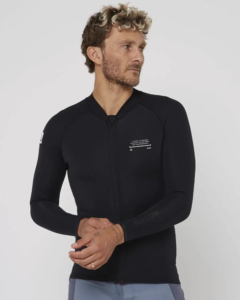 Follow FZ 1mm Men's Wetty Top, Front Zip Neoprene Top with B-Lock Stretch Seams and Quick Dry Lining