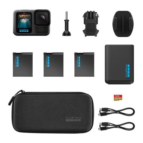 GoPro HERO13 Black Extended Power Bundle featuring dual battery charger and Enduro batteries