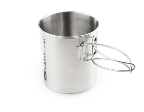 GSI Outdoors Glacier Stainless Bottle Cup 24 fl oz, 710 ml Steel Cup and Pot that Fits Over a 1 L Water Bottle