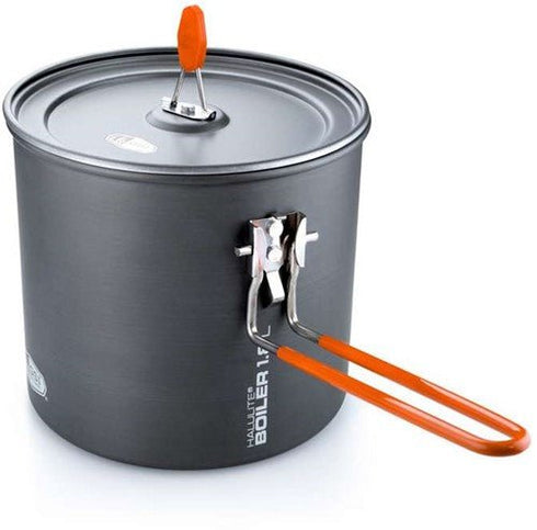 GSI Outdoors Halulite Boiler (1.8L), an efficient, lightweight pot primarily for rapidly boiling water on the trail.