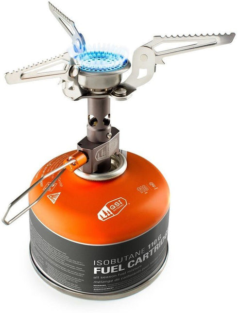 GSI Outdoors Pinnacle Canister Stove, a high-performance, lightweight backpacking stove for efficient outdoor cooking.