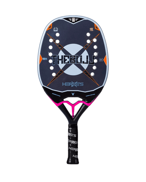 Heroe's The Bull 2025 Beach Tennis Racket, Stiff Power Racket with 12K Carbon Face and Bull Holes Drilling