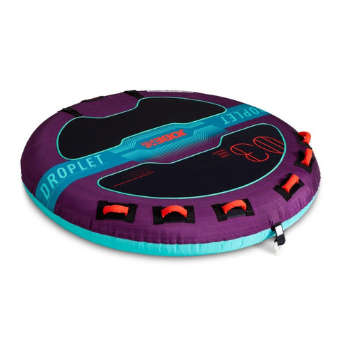 Jobe Droplet Towable 3P Purple, Round 3 Person Boat Tube with 6 Padded Handles and 840D Cover