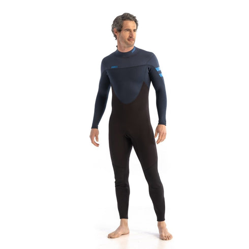 Jobe Perth 3/2 mm Wetsuit Men Blue, Full Stretch Back Zip Fullsuit with Flatlock Seams and Knee Pads