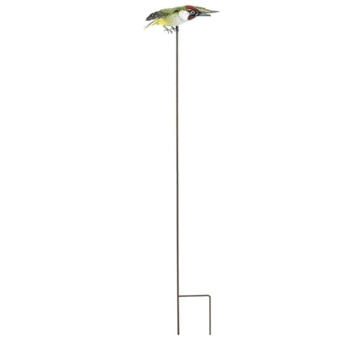 La Hacienda Inquisitive Woodpecker on Stake, Lifelike Wooden Garden Ornament for Flower Beds and Lawns