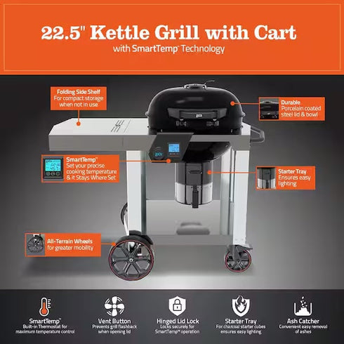 LoCo Cookers 22.5 in SmartTemp Kettle Charcoal Grill, image 3