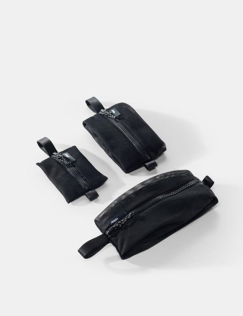 Matador Mesh Organizer Bag Set 3-Pack, See-Through Zip Pouches for Cables, Toiletries and Travel Essentials