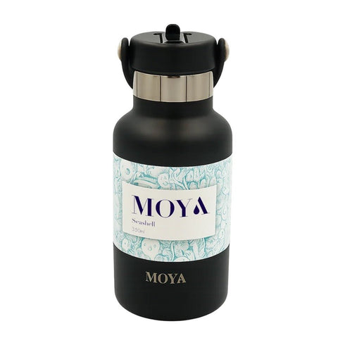 Moya Seashell 350ml Kids Water Bottle, Recycled Stainless Steel Leak-Proof Bottle for School and Beach Days