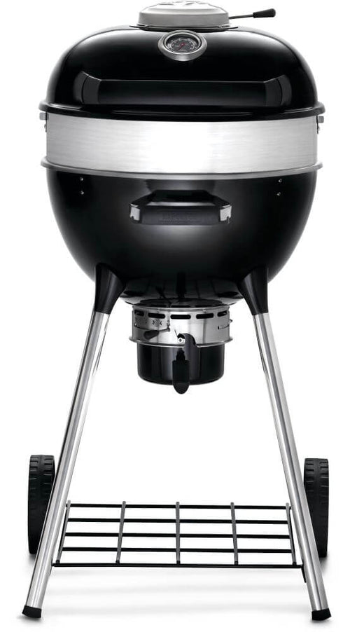 Napoleon 18 - Inch Charcoal Kettle Grill, Black, Porcelain - Enamel Finish, Temperature Gauge, Suitable for Traditional Outdoor Charcoal Cooking