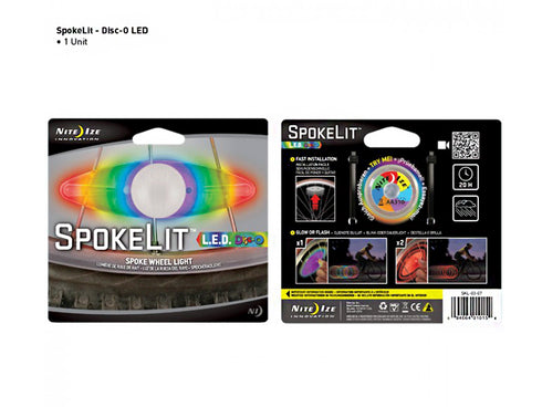 Nite Ize SpokeLit LED wheel light Disc-O in retail packaging