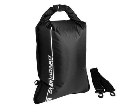 Overboard waterproof dry flat bag 30 L, black, product shot on white