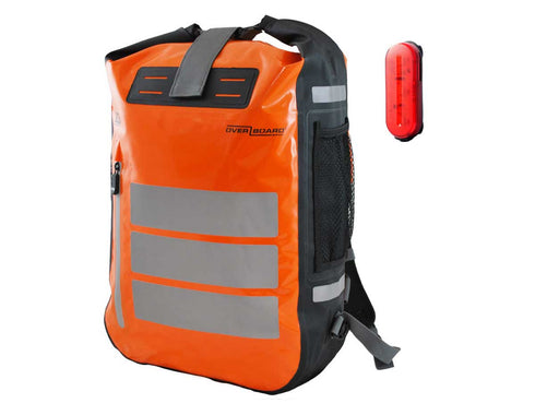 Overboard Pro-Vis waterproof backpack 30 L, orange, product shot on white