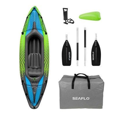 Ocean X Seaflo solo inflatable kayak in green