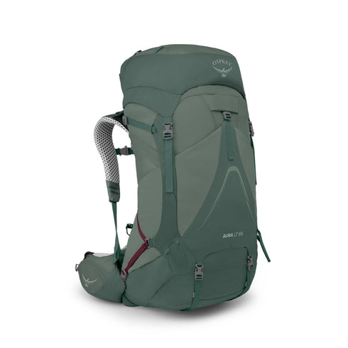 Osprey Aura AG LT 65 Women's Backpacking Pack, 65 L Lightweight Trekking Backpack with Integrated Raincover