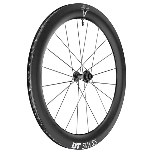 DT Swiss ARC 1400 DICUT 65 carbon disc front wheel, side view