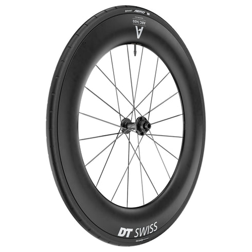 DT Swiss ARC 1400 DICUT 85 WTS carbon disc front wheel, side view