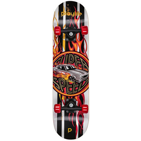 Playlife Super Charger Skateboard, 31 x 8 Inch Russian Birch Complete for Kids and Beginners with ABEC 5 Bearings