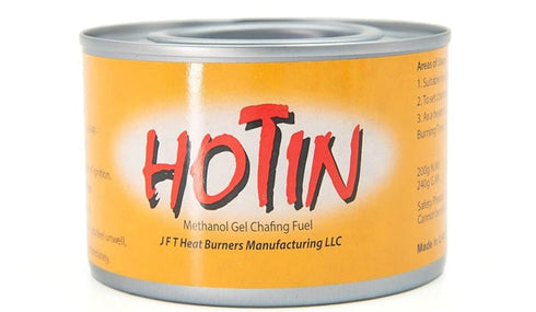 Procamp Hotin 200g gel chafing fuel, shown in a small can used to keep food warm.