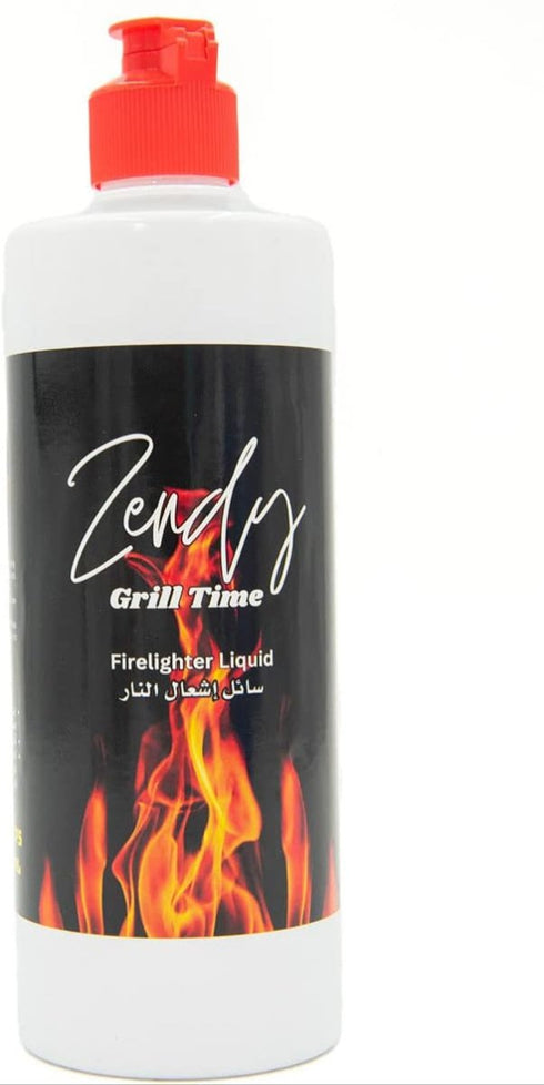 Procamp Zendy 16oz lighter fluid cylinder, shown as a metal can containing liquid fuel for igniting charcoal.