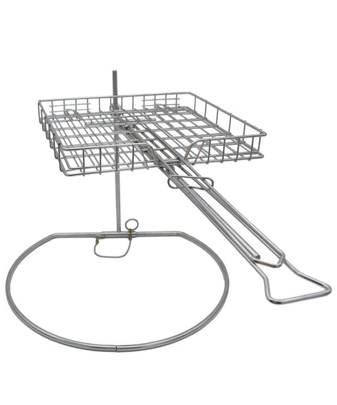 ProQ Flip'N Grate BBQ Swivel Grill (47cm Base), a versatile and portable stainless steel swivel grill for barbecue.
