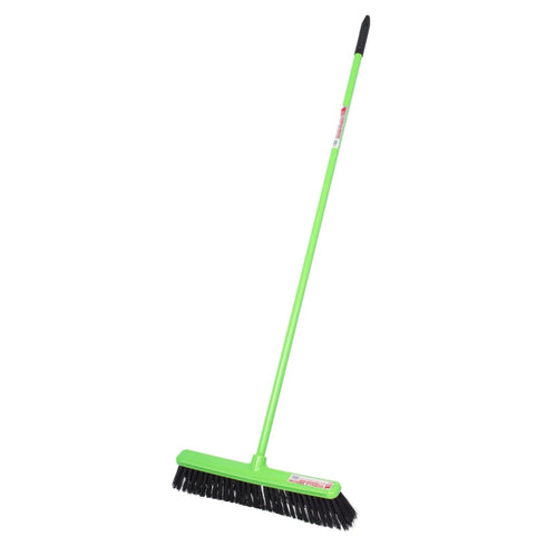 Red Gorilla Gorilla Broom 50 cm with Handle, Wide Polymer Bristle Broom with Scraper Blade for Stables and Yards