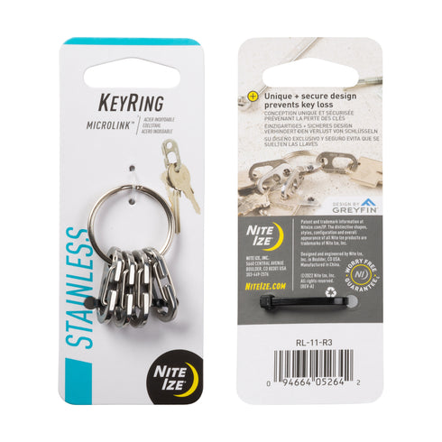 Nite Ize KeyRing MicroLink with four MicroLink carabiners
