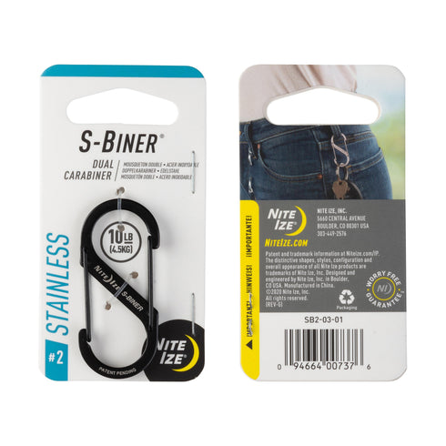 Nite Ize S-Biner stainless steel dual carabiner #2, Black