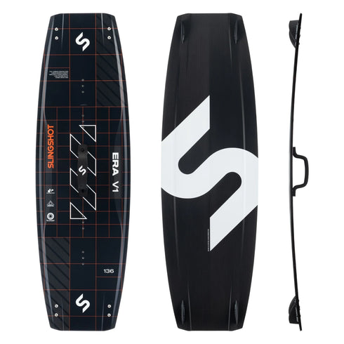 Slingshot ERA V1 Twin Tip Kiteboard, High Modulus Carbon Big Air Board with X-Core and Angled Fins