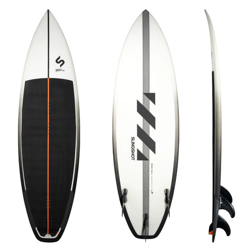 Slingshot Impact XR V2 Kite Surfboard, Down-the-Line Strapless Wave Board with Squash Tail and FCS II Tri-Fins