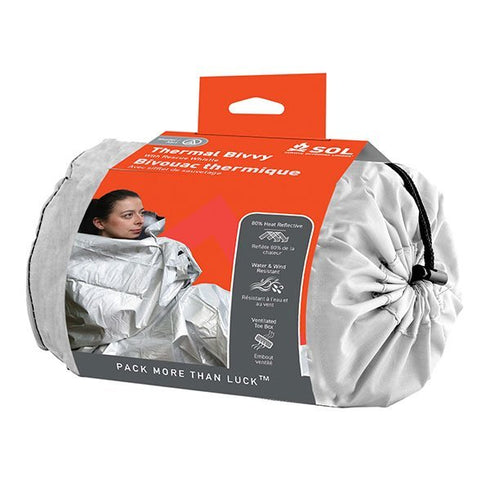 SOL Thermal Bivvy for Cold Weather, a warm and durable survival shelter providing heat reflection in cold conditions.