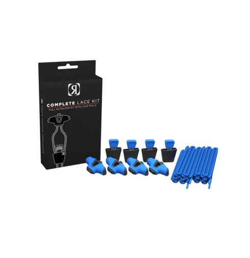 Ronix Complete Lace Kit for Wakeboard Boots, Set of 4 Laces, 4 AutoLocks and 4 Pull Handles, Blue