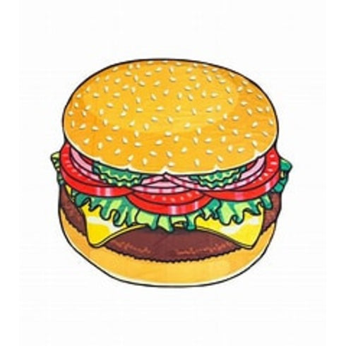 BigMouth cheeseburger round beach blanket