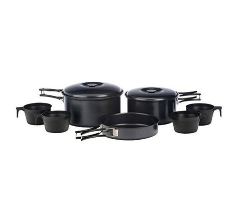 Vango Non-Stick Cook Kit for 2 People, a black, lightweight non-stick cookware set for couples or small groups.
