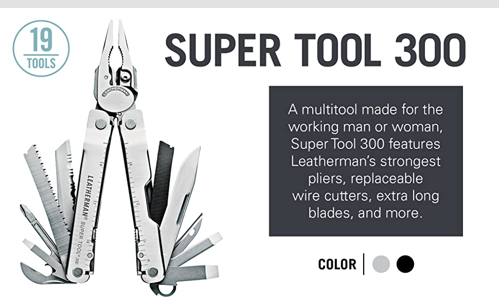 A multitool made for the working man or woman, Super Tool 300 features LeathermanClimbing Hubs strongest pliers