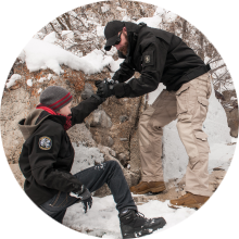 outdoor snow climbing hiking